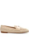 Casadei Round Head Loafer Shoes In Neutrals