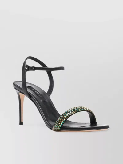 CASADEI HEEL SANDALS WITH EMBELLISHED ANKLE STRAP