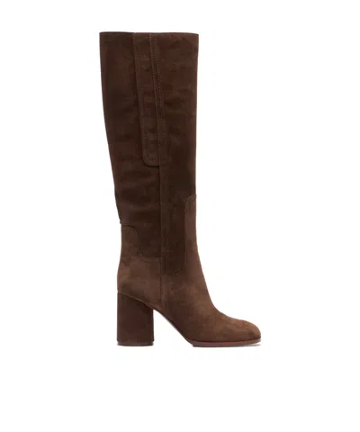 Casadei High-heeled Knee-length Boots In Red
