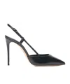 Casadei Julia Leather Slingbacks - Woman Pumps And Slingback Black 37 In Black