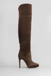 Casadei High Heels Boots In Brown Suede In Brown
