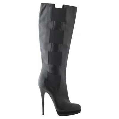 Pre-owned Casadei High Leather Boots - '20s In Black