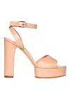 Casadei High Platform Sandals In Nude
