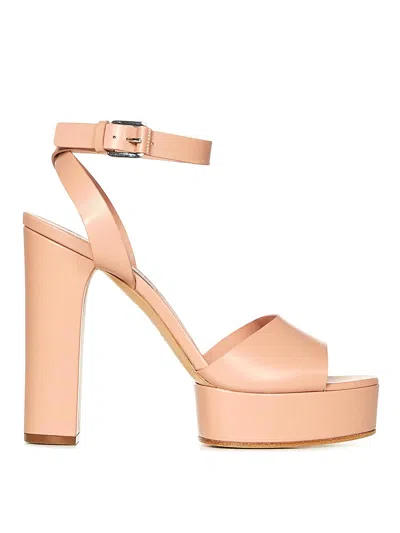 Casadei High Platform Sandals In Nude
