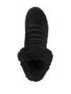 Casadei High-top Black Booties With Lace-up Front And Fleece Finish In Black