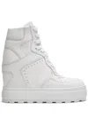 Casadei High-top Leather Sneakers In White