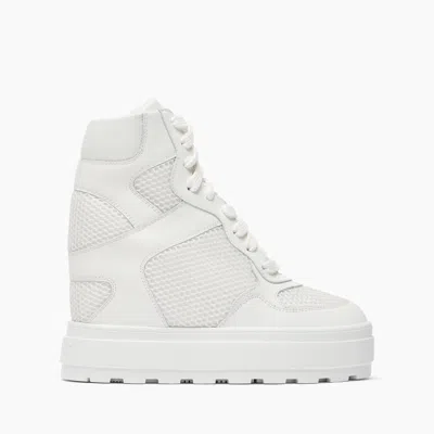 Casadei High Top Net & Leather Sneakers - Woman Sneakers White 39