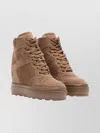 Casadei High Top Suede Lace Up Sneakers In Neutral