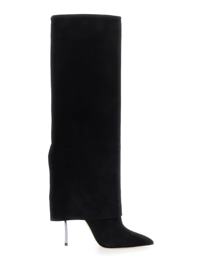Casadei High-heeled Leather Boot With Black Zinc Detail For Women