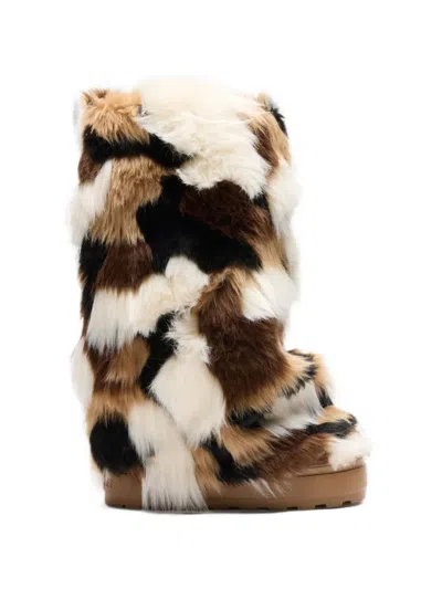 Casadei Husky Patchwork Boots In Multi
