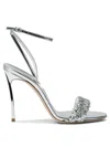 Casadei 100mm Interstellar Crystal-embellished Sandals In Silver