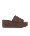 Casadei Interwoven Platform Wedge Sandals In Brown