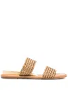 Casadei Toe Open Flat Sole Woven Straps Sandals