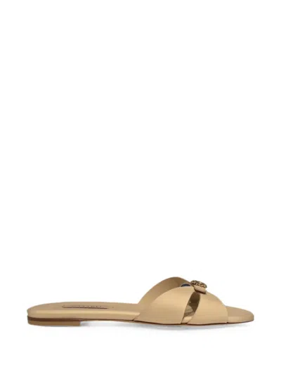 Casadei Jane Buckle-detail Cut-out Sandals In Brown