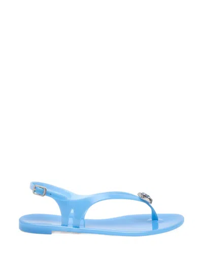 Casadei Jelly Buckle-detail Flip-flop In Blue