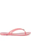 Casadei Jelly Crystal Logo Flip-flops In Pink