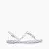 Casadei Jelly Glitter Decor Sandals - Woman Flats And Loafers Ice And Silver 38 In Ice And Silver