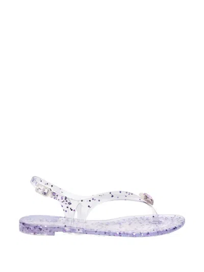 Casadei Jelly Glittered Sandals In Blue