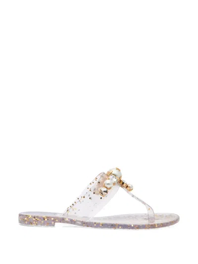 Casadei Jelly Pearl-detail Flip-flop In White
