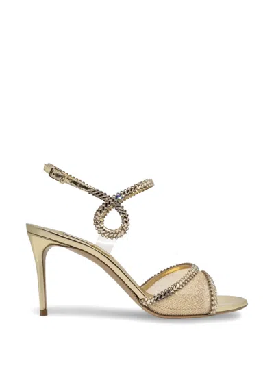 Casadei Josephine Crystal-embellished Heeled Sandals In Gold