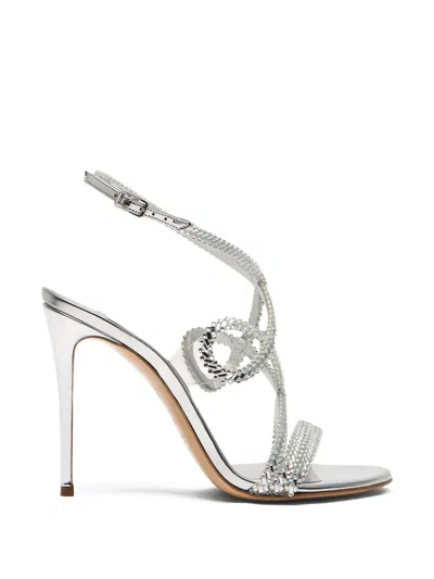 Casadei Josephine Julia Embellished Sandals In White