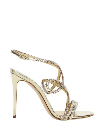Casadei Josephine Julia Embellished Strap Sandals In Gold