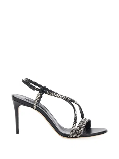 Casadei High Heel Sandals Embellished Straps Open Toe In Black