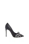 Casadei Judith Julia Satin Pumps - Woman Pumps And Slingback Black 37 In Black