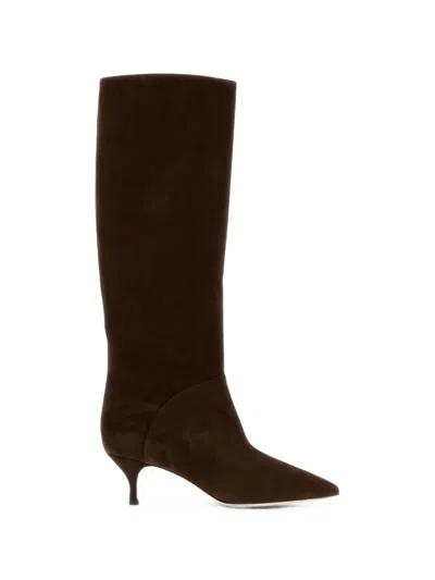 Casadei Jula Renna Suede Boots In Brown