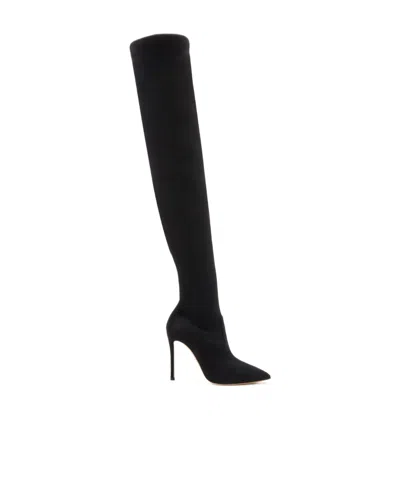 Casadei Julia 100mm Above-knee Boots In Black