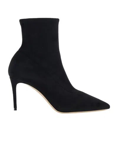 Casadei Pointed-toe Stiletto-heel Ankle Boots In Black