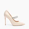 Casadei 100mm Julia Minorca Crystal-embellished Pointed-toe Pumps In Sand