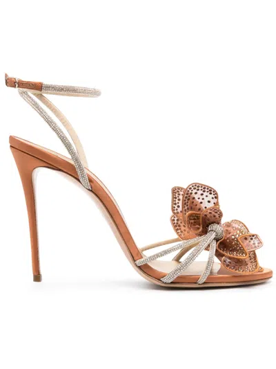 Casadei Julia Orchidea 100mm Sandals In Brown