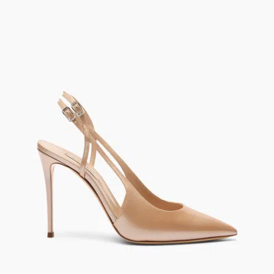 Casadei Julia Samurai Double Belts Slingback - Woman Pumps And Slingback Sand 37.5 In Neutral