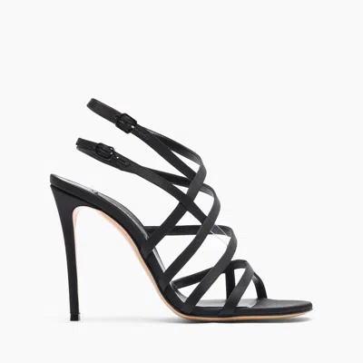 Casadei Julia Satin Cage  Sandals - Woman Sandals Black 36
