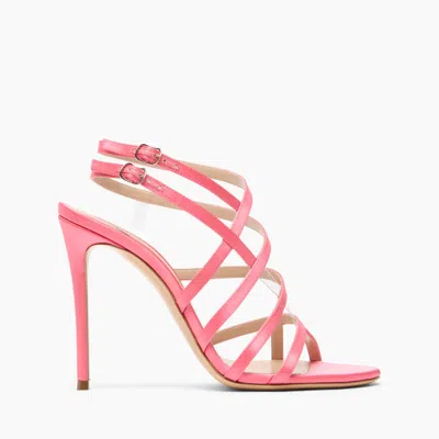 Casadei Julia Satin Cage  Sandals - Woman Sandals Coral 38