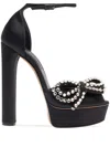 Casadei Julia Satin Platform 140 In Black
