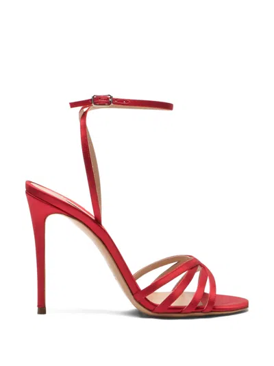Casadei Julia Satin Sandals In Red