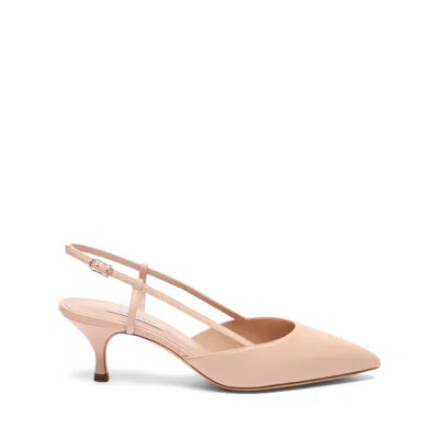 Casadei Julia Slingback Leather - Woman Pumps And Slingback Powder 37 In White