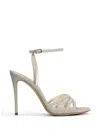 Casadei Julia Solar Eclipse Sandals In Silver