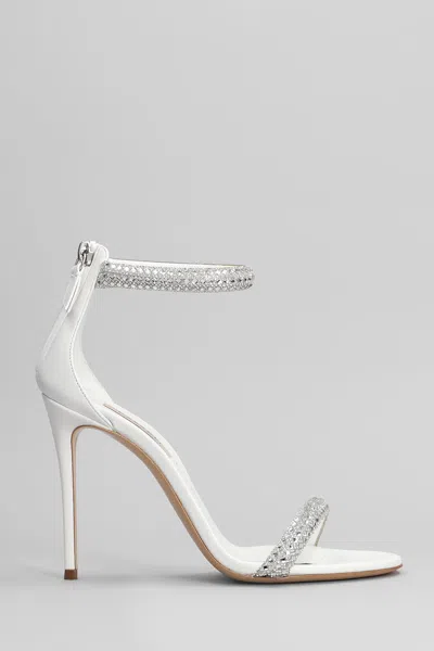 Casadei Julia Stratosphere Sandals In White Leather