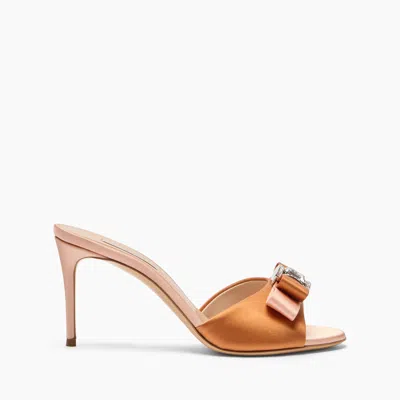 Casadei Julia You Satin Mules - Woman Mules Topazio And Light Peach 37.5