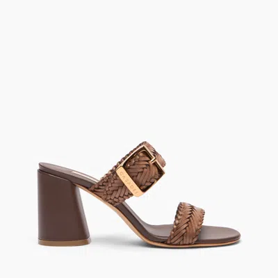 Casadei Kenya Woven Buckle Mules In Brown