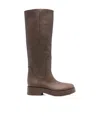 Casadei Status Knee-high Leather Boots In Brown