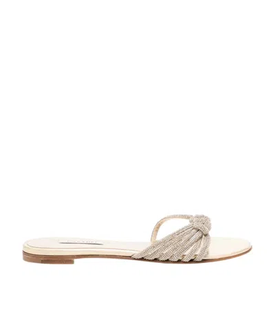 Casadei Knot-detail Slide Sandals In Nude