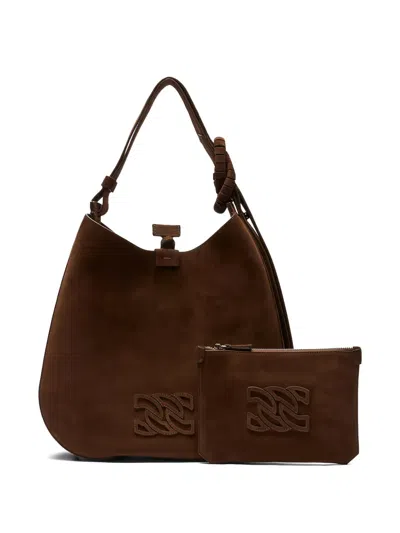 Casadei Schultertasche Mit Knoten In Brown