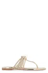 Casadei Embellished Fabric Labuan Thong Slippers In Gold