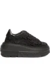 Casadei Lace Platform Sneakers In Black