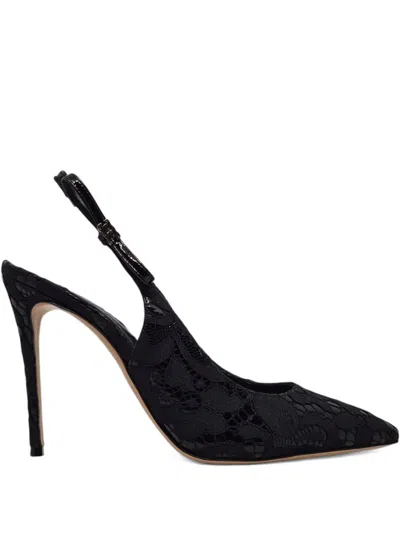Casadei Lace Slingback Pumps In Black
