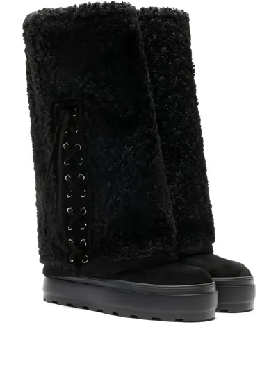 CASADEI LACE-UP PLATFORM BOOTS